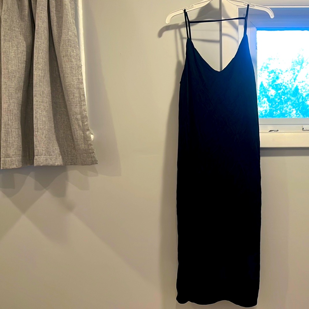 NWT H AND M Black slip dress with slit on both sides